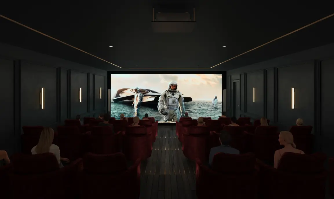 Interior render of the plush theatre