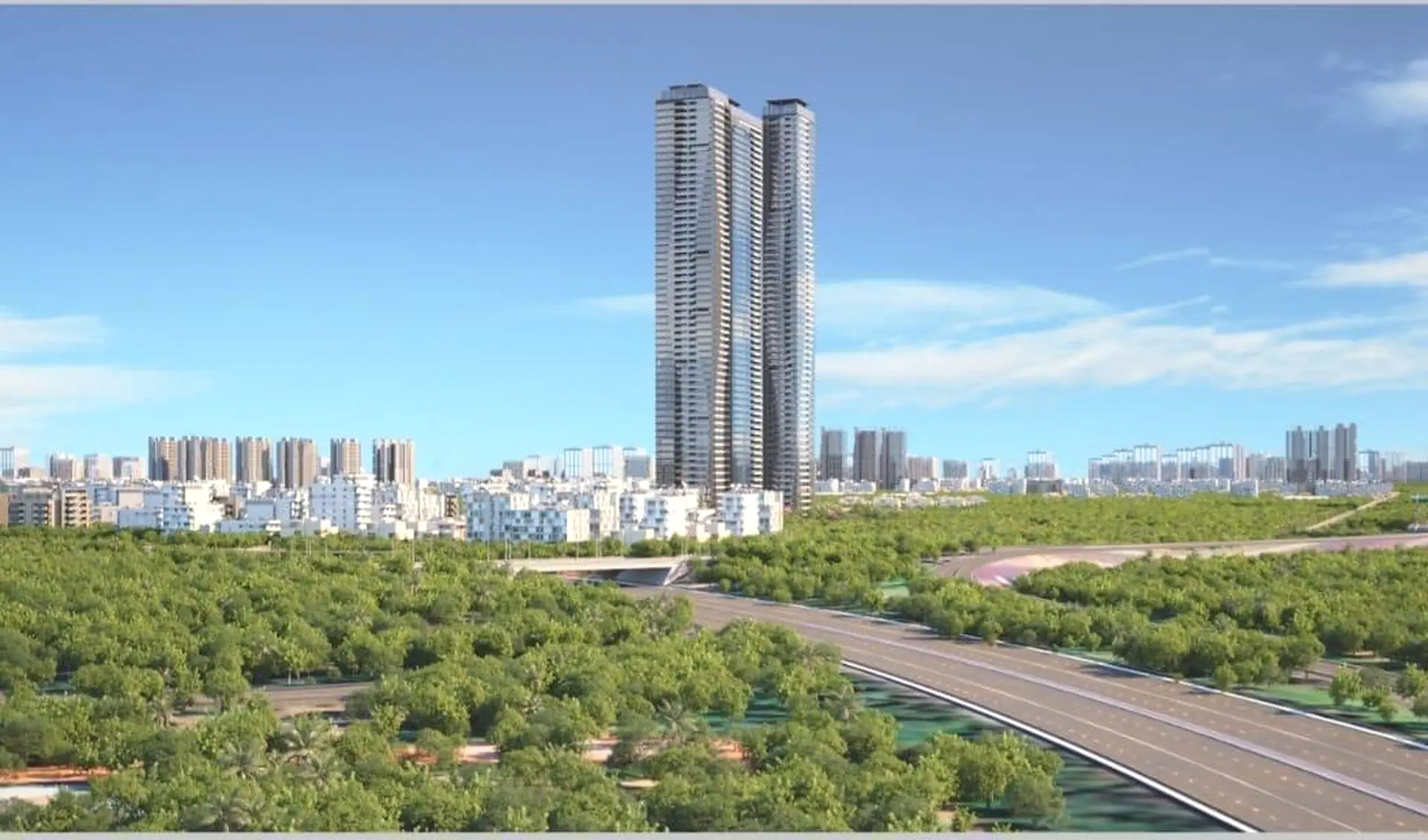 Architectural render of Candeur Skyline in Hyderabad